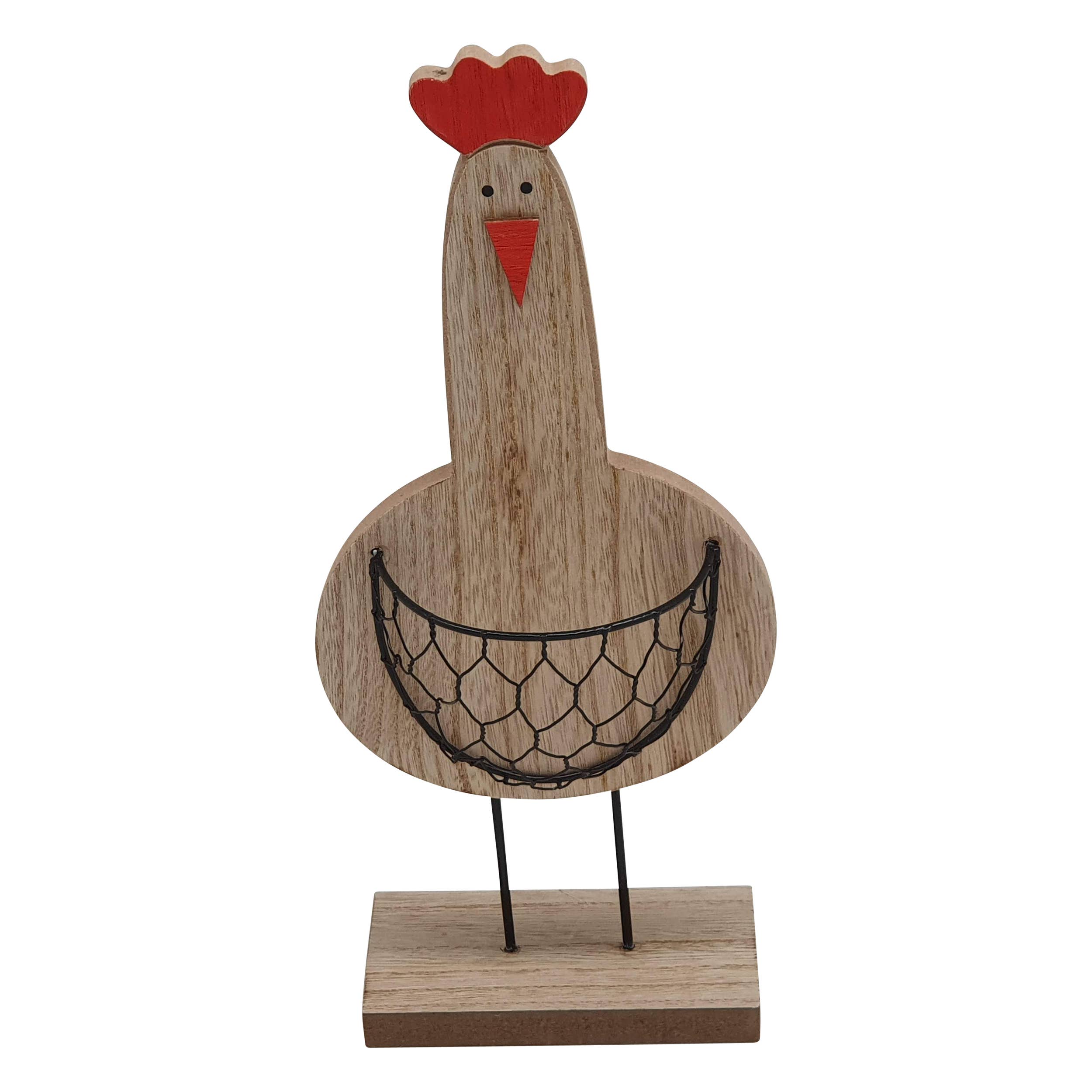 Heaven Sends – wholesale Decorative tabletop object – Small Standing Hen With Cage Tummy0