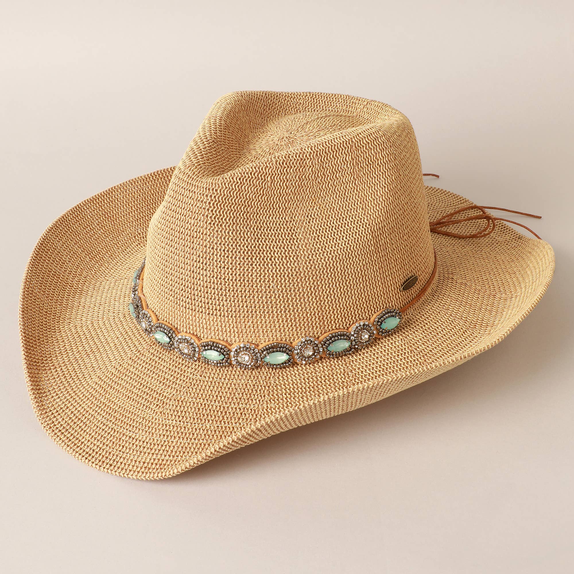 Fashion City - Vente Chapeau de cowboy – femme - Chapeau de cowboy Durango avec ceinture ornée de bijoux6