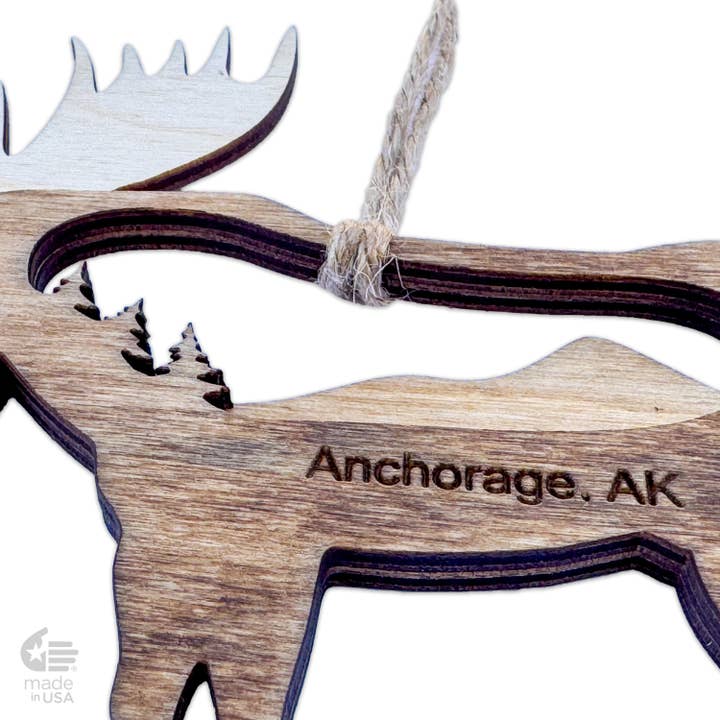 Bloom & Wander - Wholesale Ornament - Moose Ornament - Layered / Christmas - Customizable1