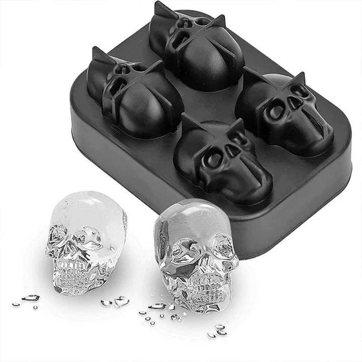 Black Halloween Silicone Skull Ice Tray Bar Creative DIY Mold for wholesale on Faire9