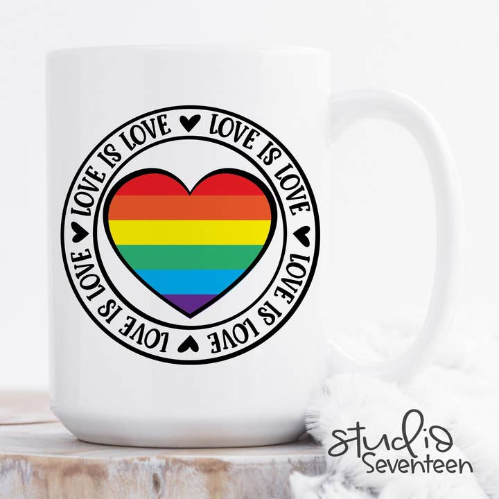 Love is Love Coffee Mug for Pride Month for wholesale by Studio Seventeen