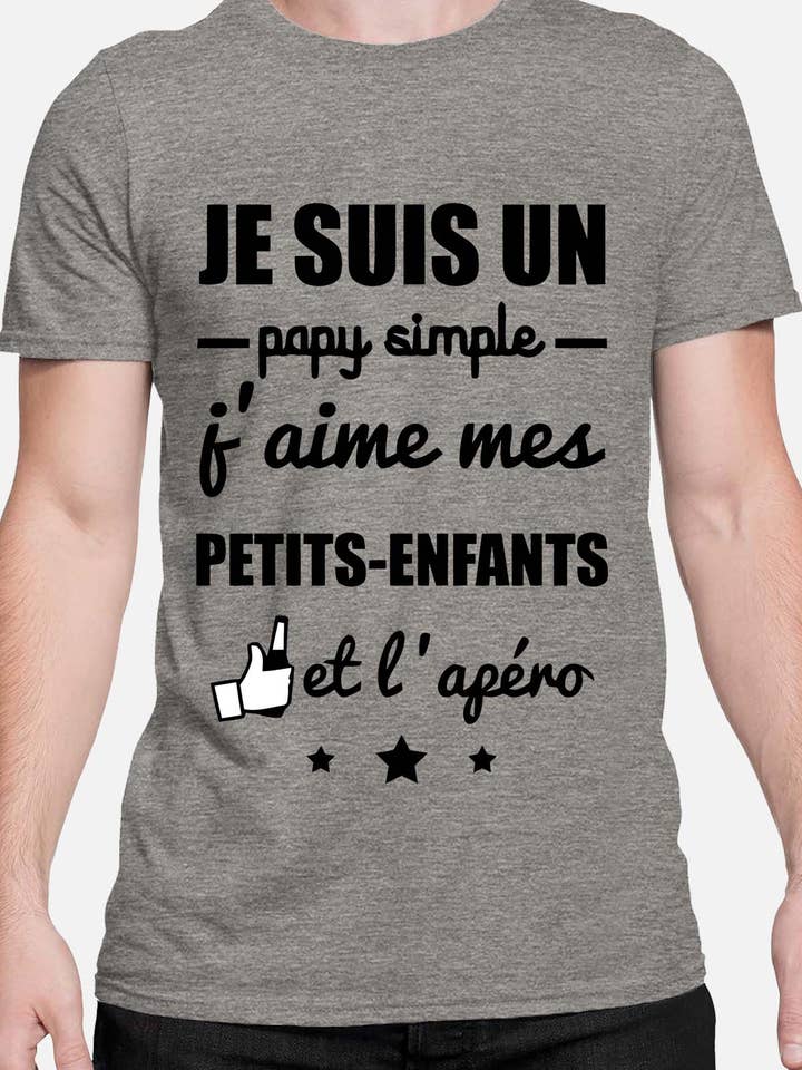 T-shirt Homme Col Rond | papy simple pour la vente par IALD