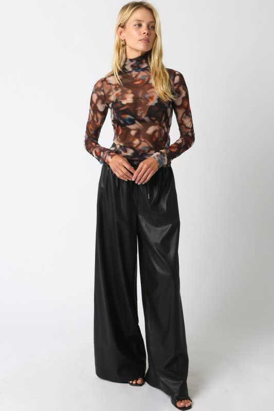 Brown Black Cream Clare Mesh Top for wholesale on Faire4