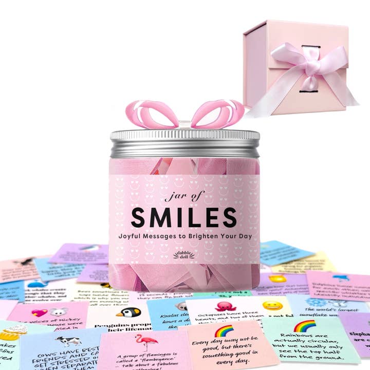 Dabble Doll – wholesale Friendship card – Smiles Jar | Joyful Messages that Spread Cheer with Gift Box