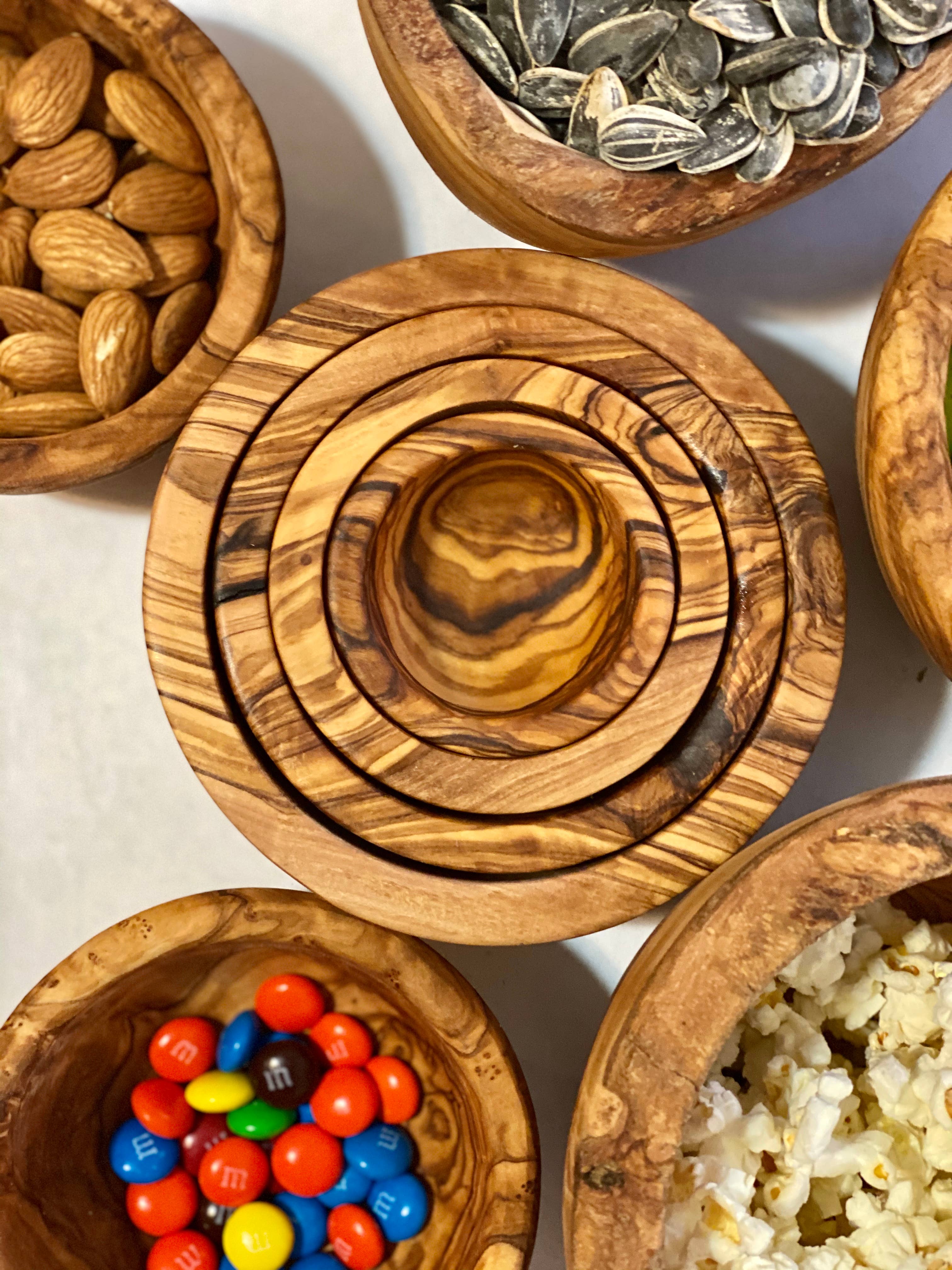 Natural OliveWood – Engroshandel Skål til krydderier/dip – Olive Wood Nesting Skåle