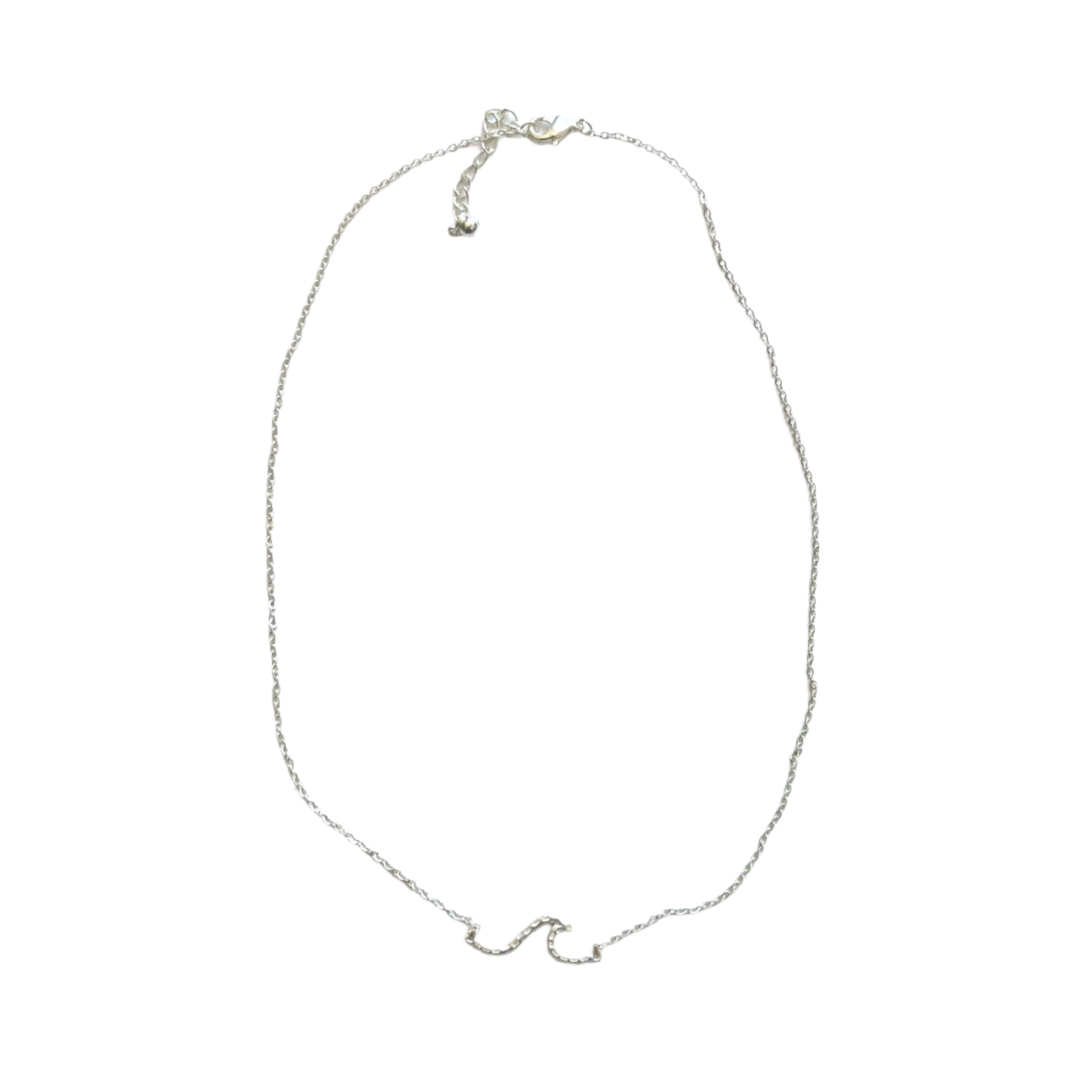 Suzie Blue Canada - Wholesale Pendant/Charm Necklace - Chainlink Necklace with Wave Pendant - Silver Plate1