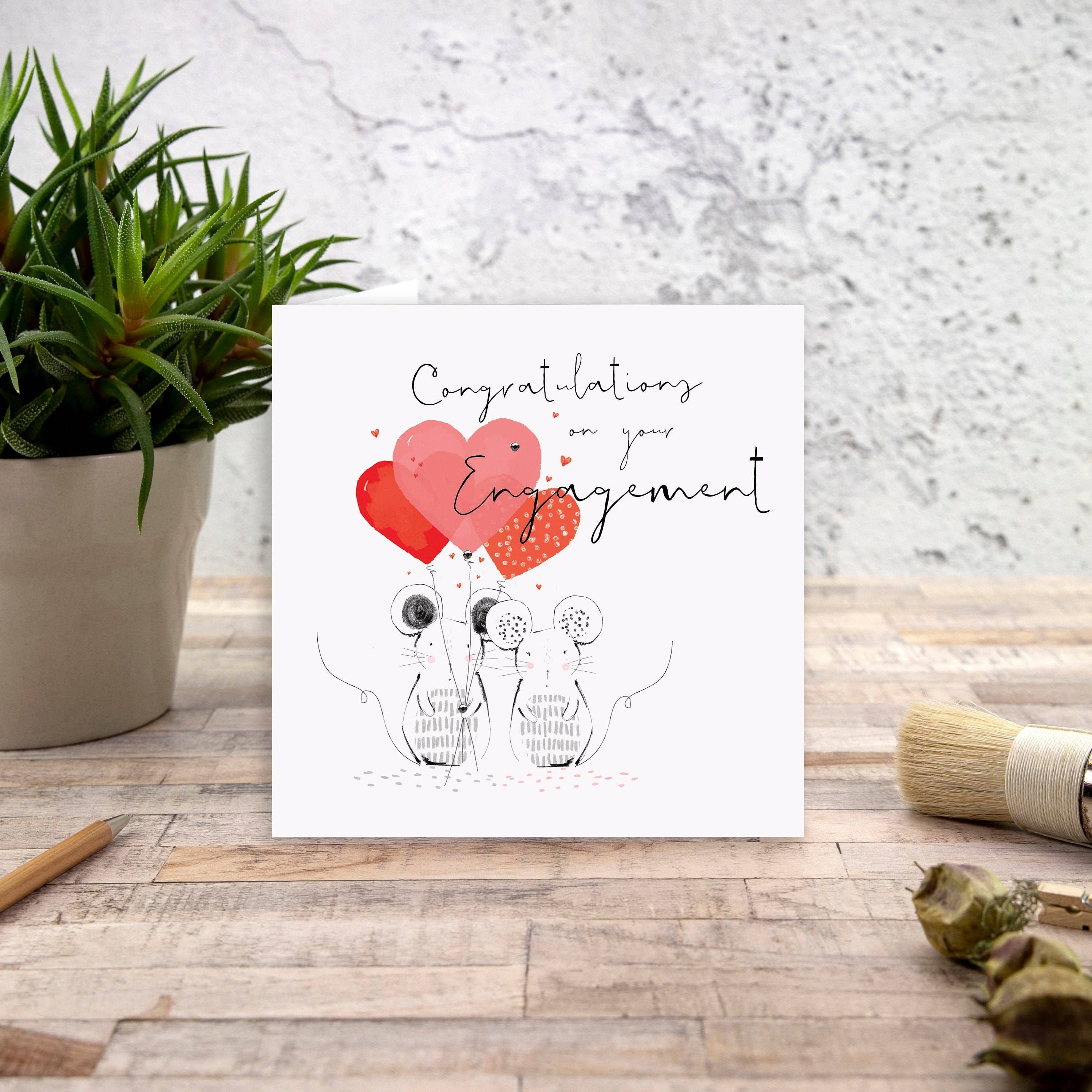The Handcrafted Card Company - Wholesale Engagement Card - Congratulations on Your Engagement, Handmade Greeting1