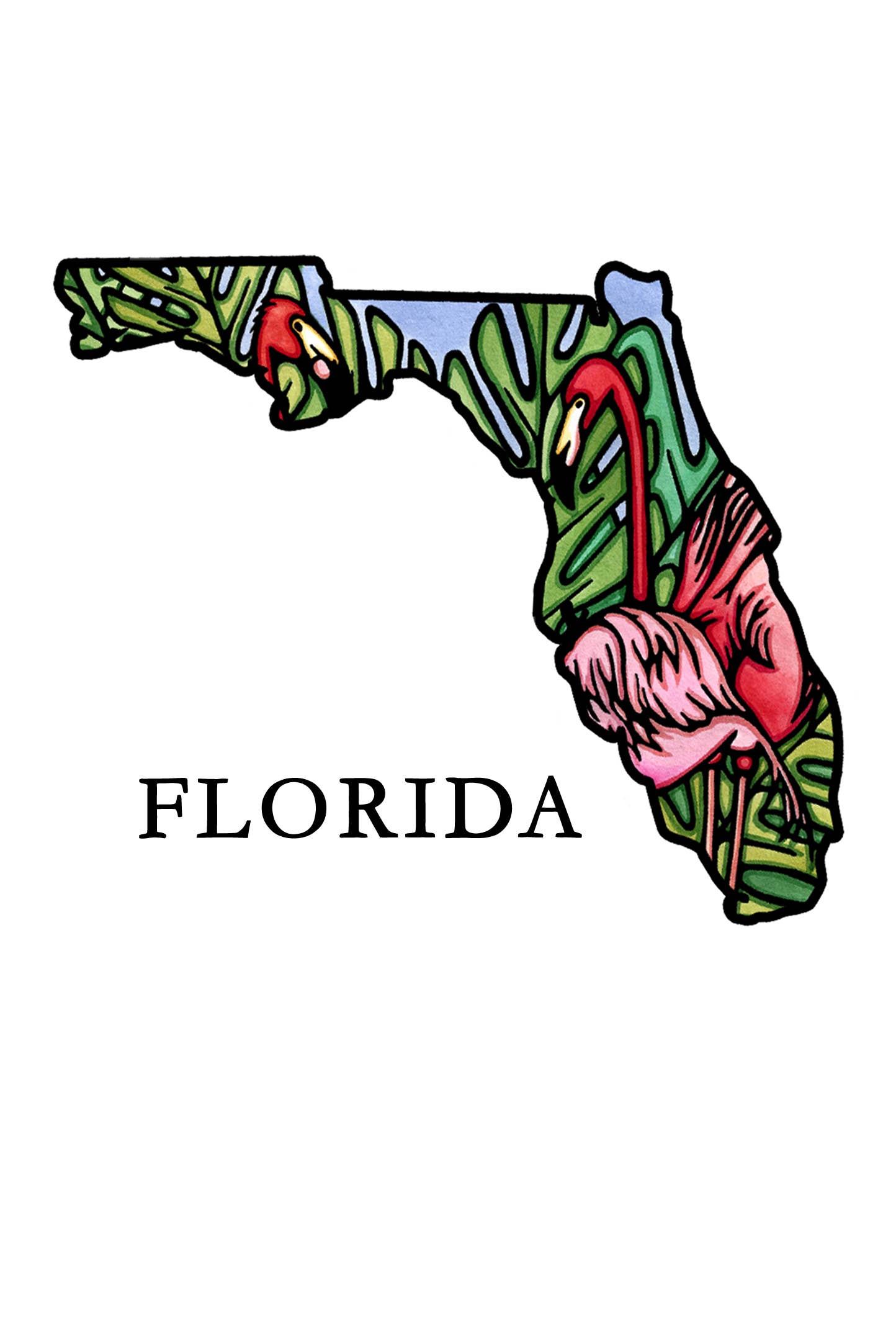 Sarah Angst Art - Wholesale Postcard - Custom Name Dropped State Postcards - Pack of 1006