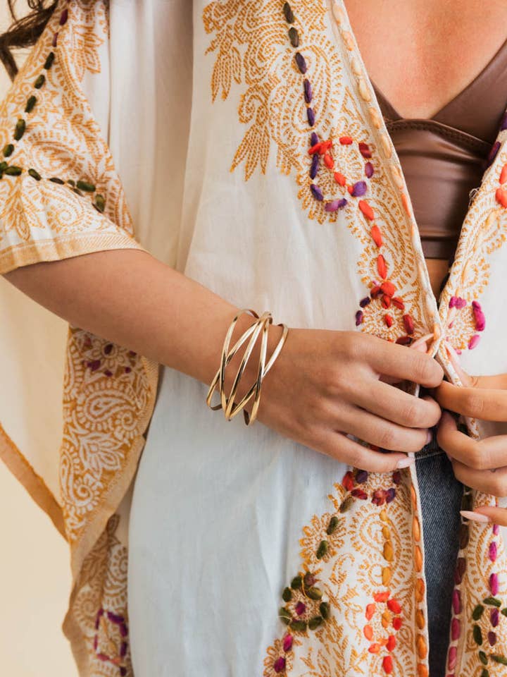 Minimalist Jewelry Wavey Cuff Bracelet for wholesale by Leto Accessories