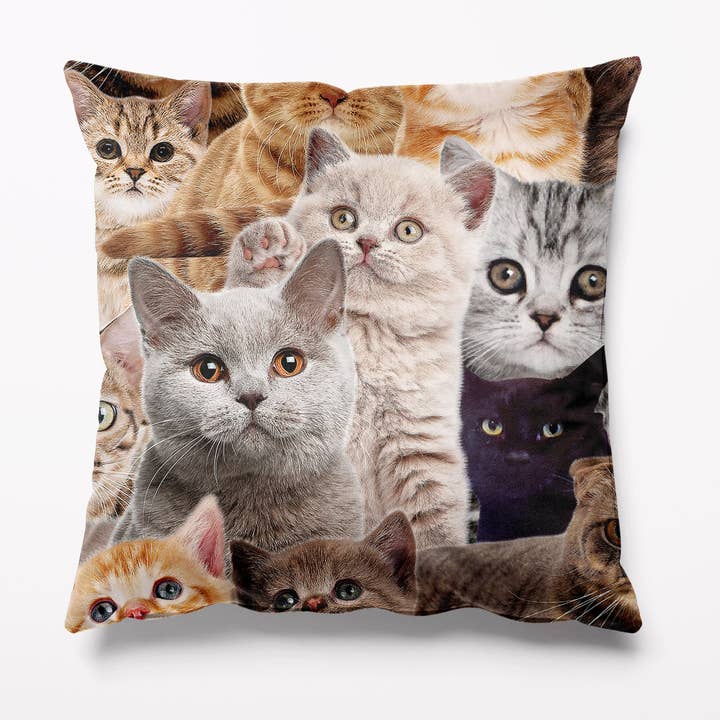 Cute Cats fluwelen kussen voor wholesale door Kitsch Republic