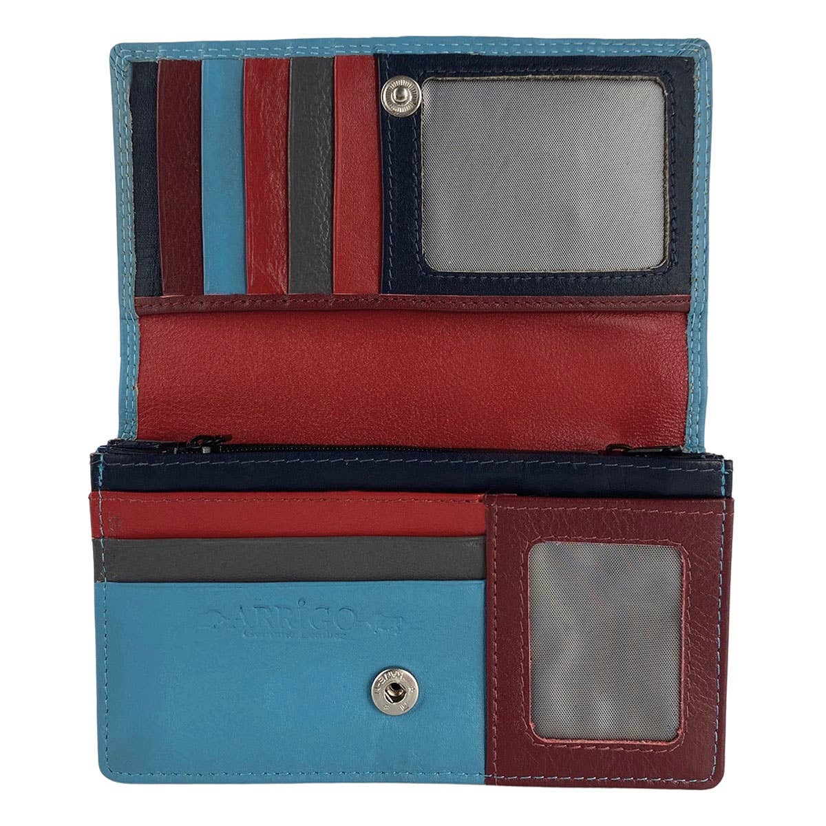 Arrigo - Vente Portefeuille – femme - Portefeuille femme en cuir multicolore modèle harmonica11