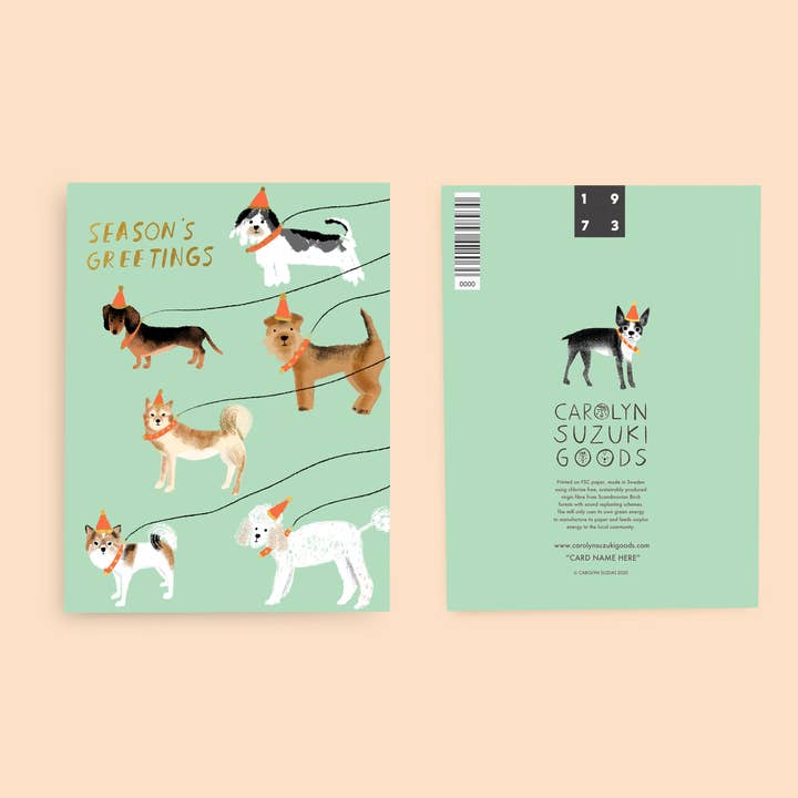 Carolyn Suzuki - Venta al por mayor Tarjetas de felicitación de Navidad - SALIR A CAMINAR DE INVIERNO - Holiday Card1