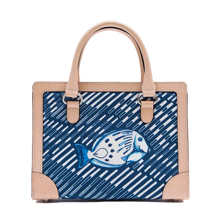 Læder og lærred håndtaske for engroshandel hos Prinmatic