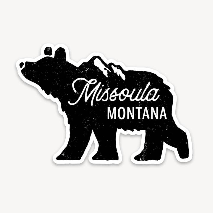 Missoula Bear Die-cut Sticker for wholesale by Summit Supply Shop
