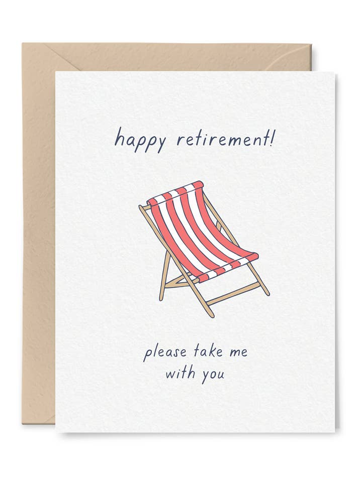 Take Me With You Retirement Card for wholesale by Tiny Hooray