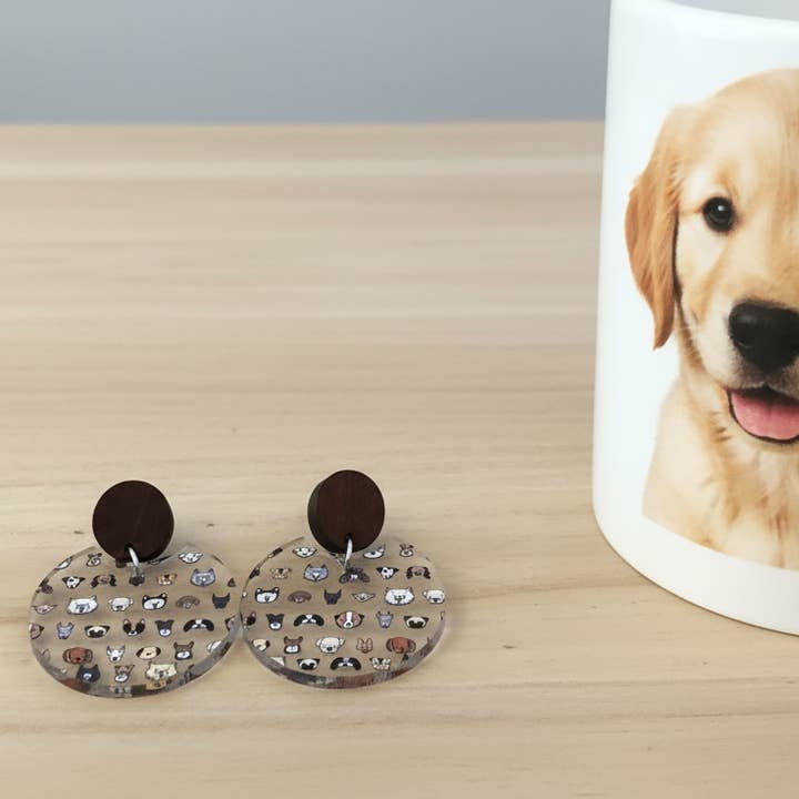 Earrings: Dog faces for wholesale by Arwen Approved