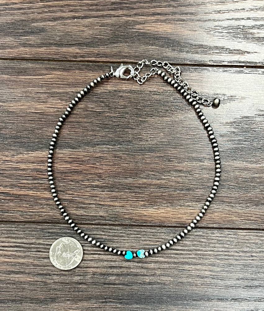 ISAC Trading Inc – wholesale Pärlband/Pärlhalsband – 738935, 15-tums Navajo-pärla, 5 mm hjärtformad ädelstenshalsband1