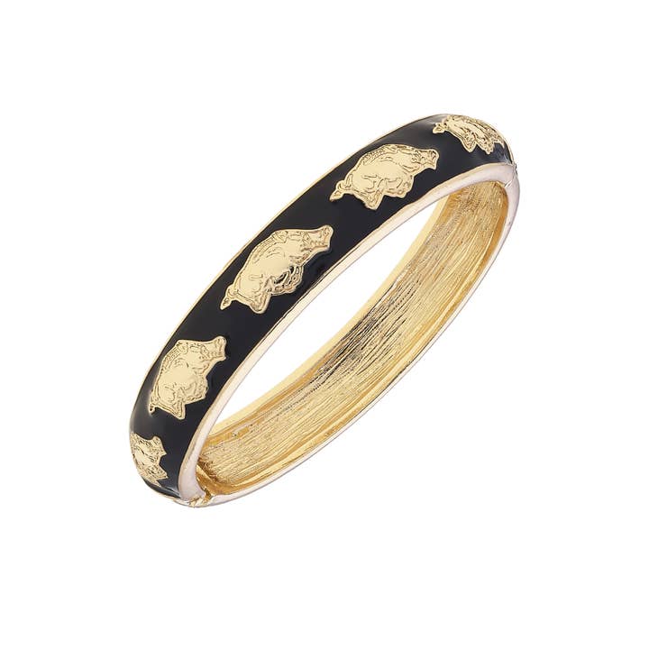 Canvas Style - Wholesale Bangle Bracelet - Arkansas Razorbacks Sculpted Enamel Logo Hinge Bangle 1