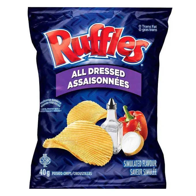 Echo Sales Canada - Wholesale Chips - Ruffles All Dressed Potato Chips 40g, 1.4oz, Case- 48 Count0