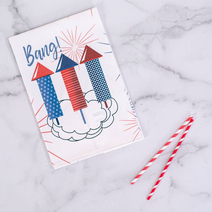 Torchon Vintage Feu d'artifice Bang pour la vente par Mod Lounge Paper Company