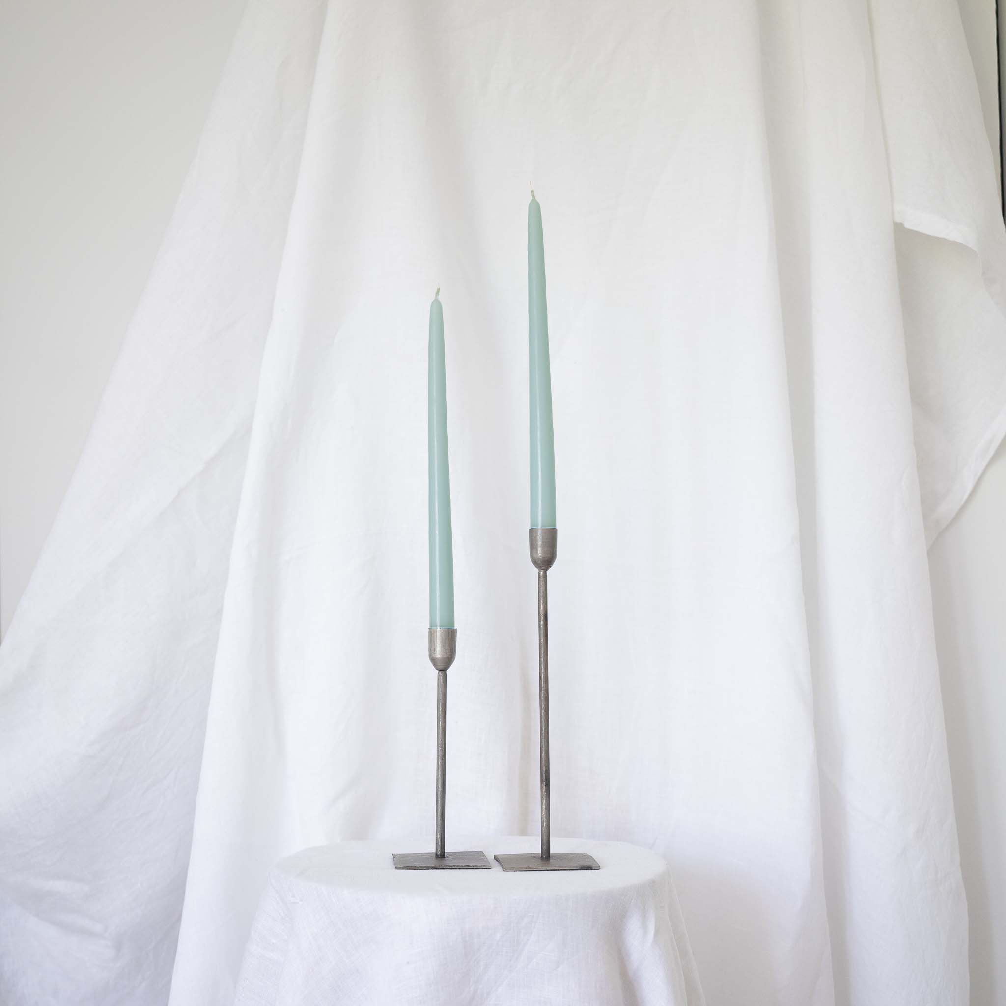 SOCCO Designs - Wholesale Tapered Candle/Candlestick - Taper Candles - Pair Light Blue1