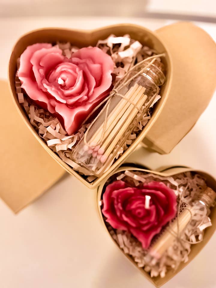 Heart-Shaped candle box for wholesale by Still Wild