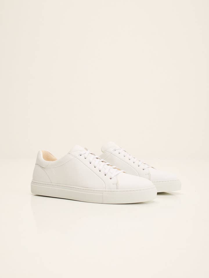 Men's Genuine Leather Court Sneakers - White for wholesale by Ron Tomson