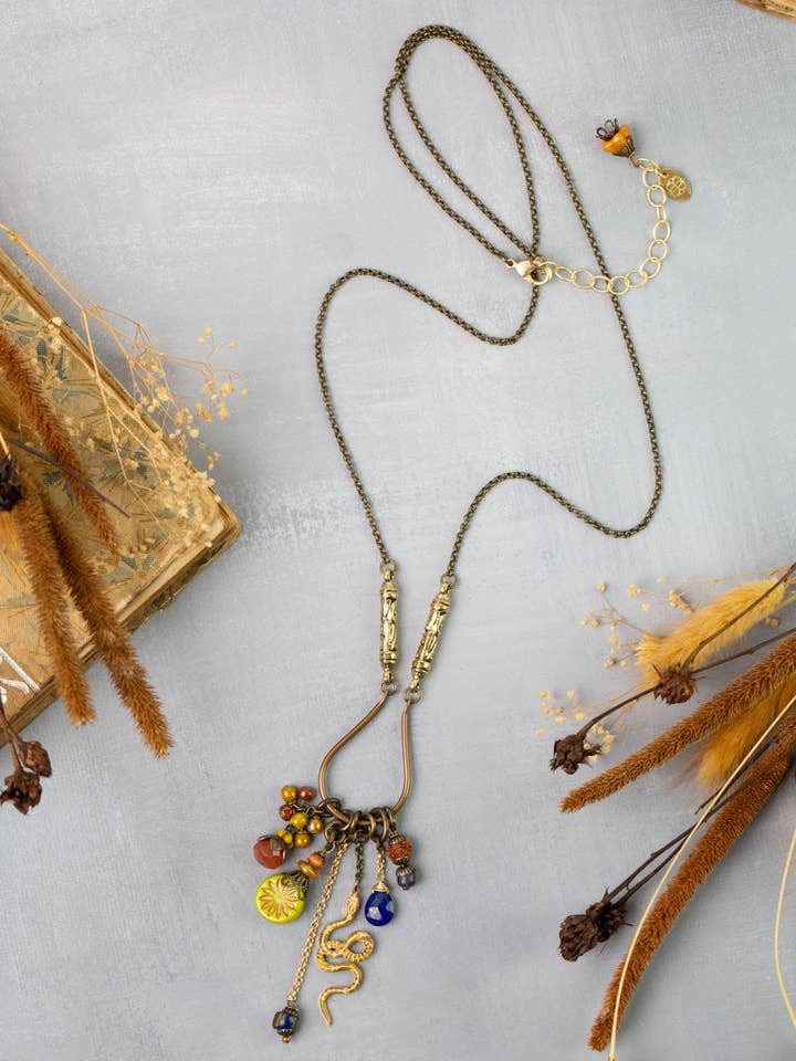 Azulejo 27-29" Lapis, Tjekkisk Glas, Skaltassel Halskæder for engroshandel hos Anne Vaughan Designs Jewelry