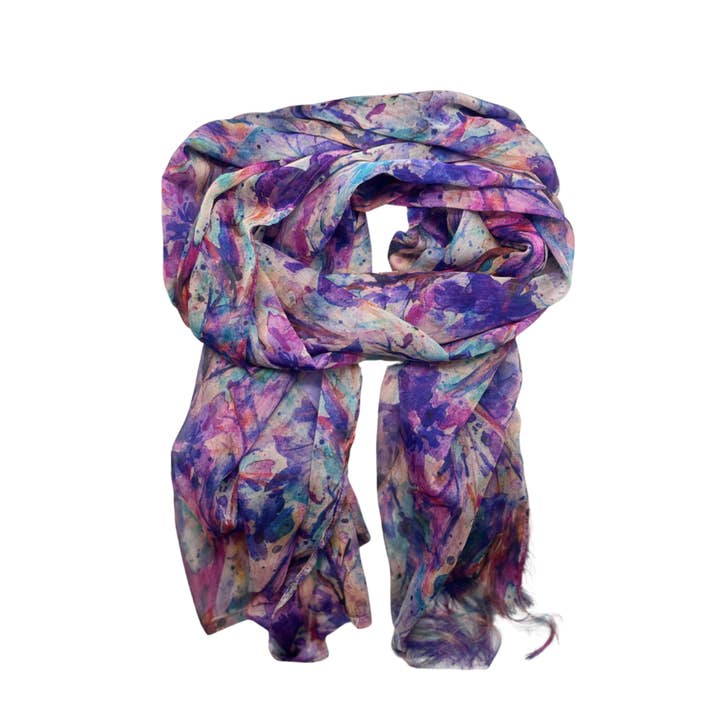 Helena Modal Seidenschal handgefärbt - Lila für den Großhandel von Alejandra Collective