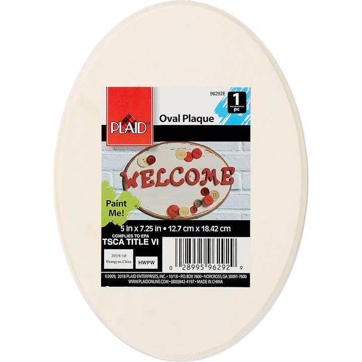 Plaid ® Wood Surfaces - Oval Plaque, 7.25" x 5" for wholesale by Plaid Crafts