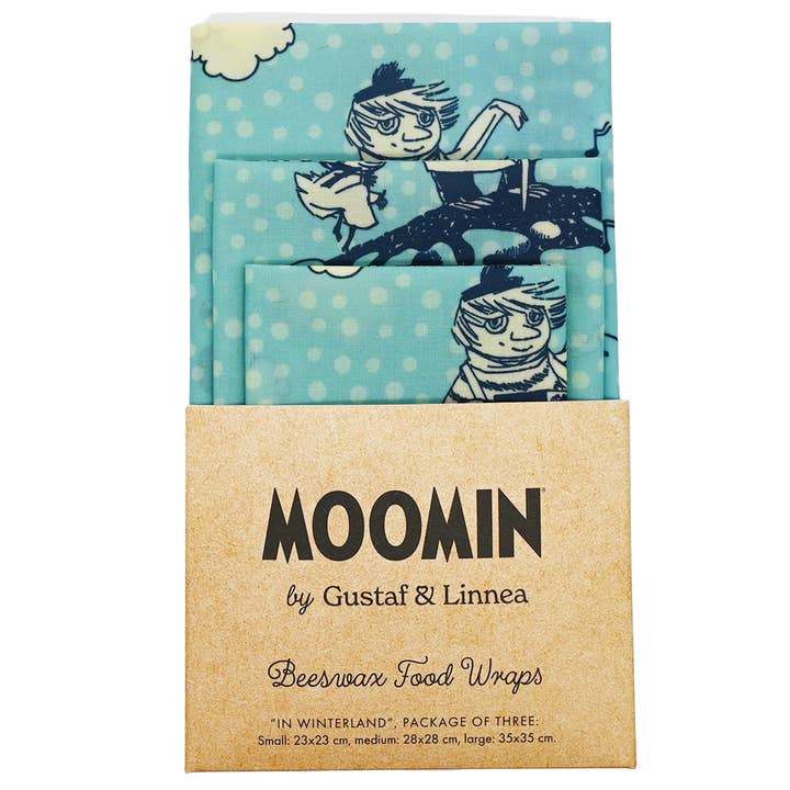 Gustaf och Linnea - Wholesale Food Storage Wrap/Bag - Moomin by G&L - Beeswax Wrap "In Winterland" Three-Pack