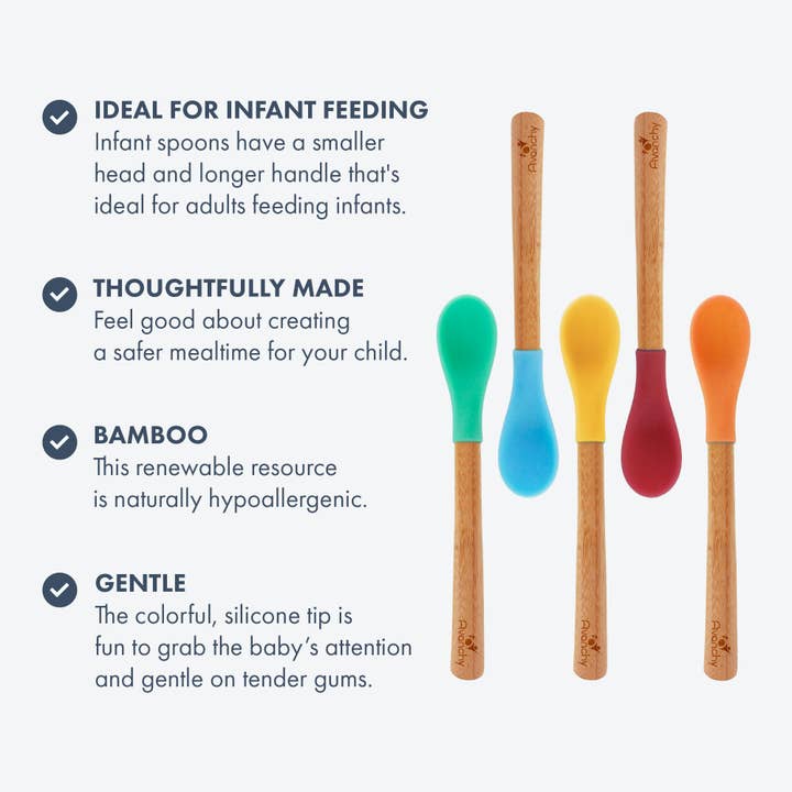 Avanchy - Wholesale Feeding Set - Baby - Avanchy Bamboo and Silicone Infant Spoons (Younger Babies)