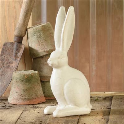 HomArt - Wholesale Decorative Figurine - Sitting Hare, Ceramic - Sm - Matte White3