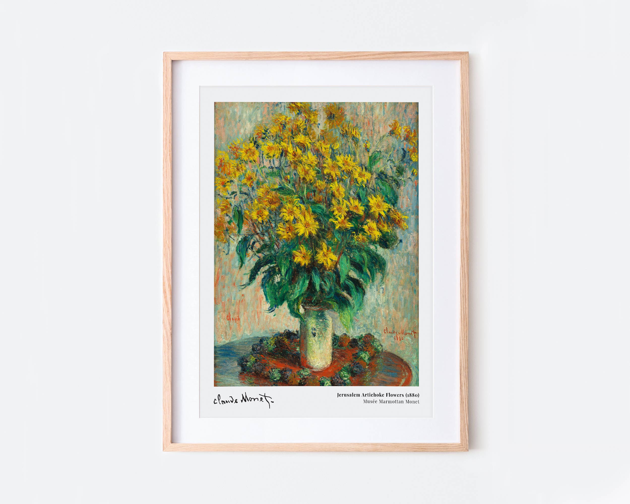 Sugar & Canvas - Wholesale Art Print - Monet Jerusalem Artichoke Flowers 1880 Vintage Art Print N176