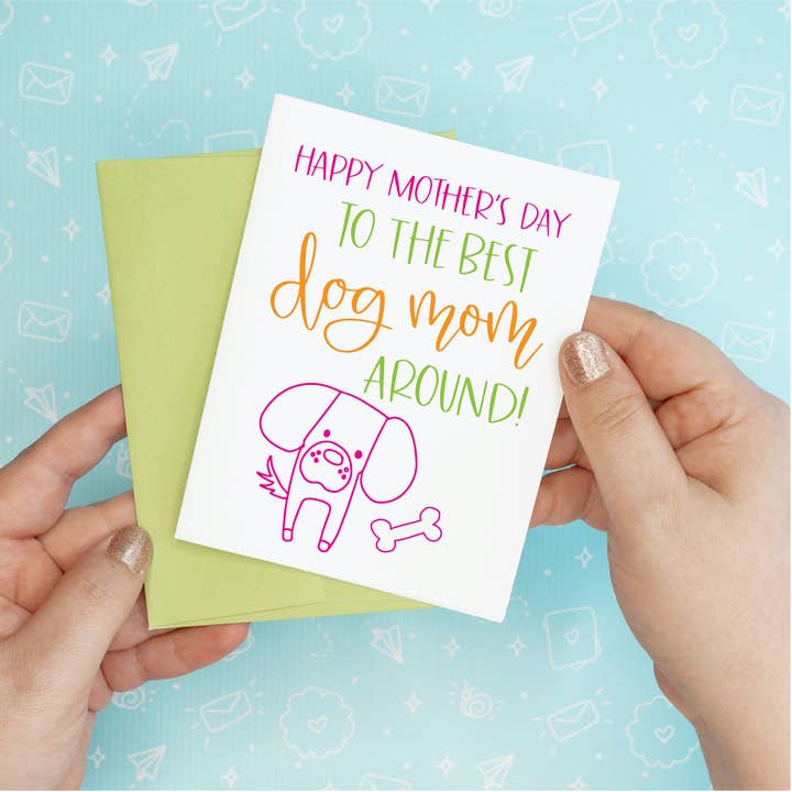 Carte de vœux amusante recyclée pour la fête des mères de Dog Mom pour la fête des mères pour la vente par Colette Paperie