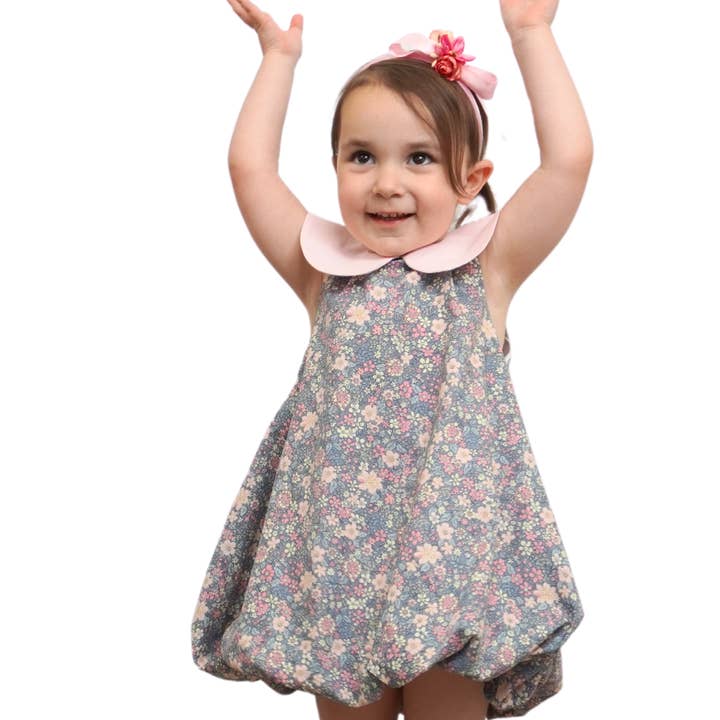 Sleeveless Peter Pan Collar Bubble Dress Gray Garden for wholesale by MARCELA