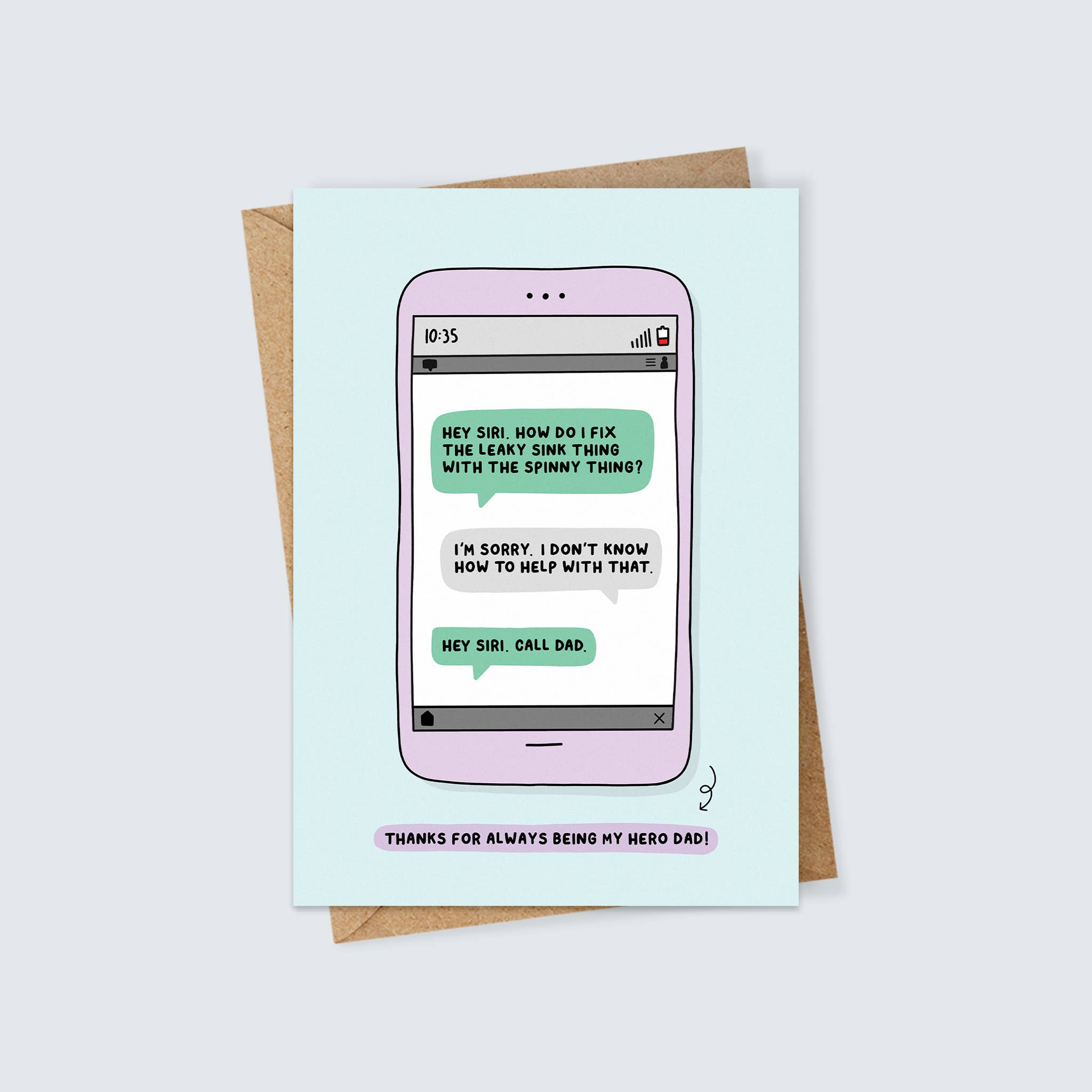 Inky in the Wild - Wholesale Father's Day Card - Hey Siri Dad Card0