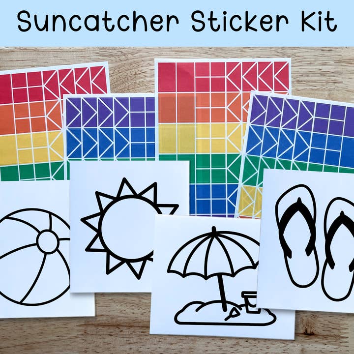 Beach Suncatcher Sticker Craft Kit Set for Kids for wholesale by Calenlou Crafts