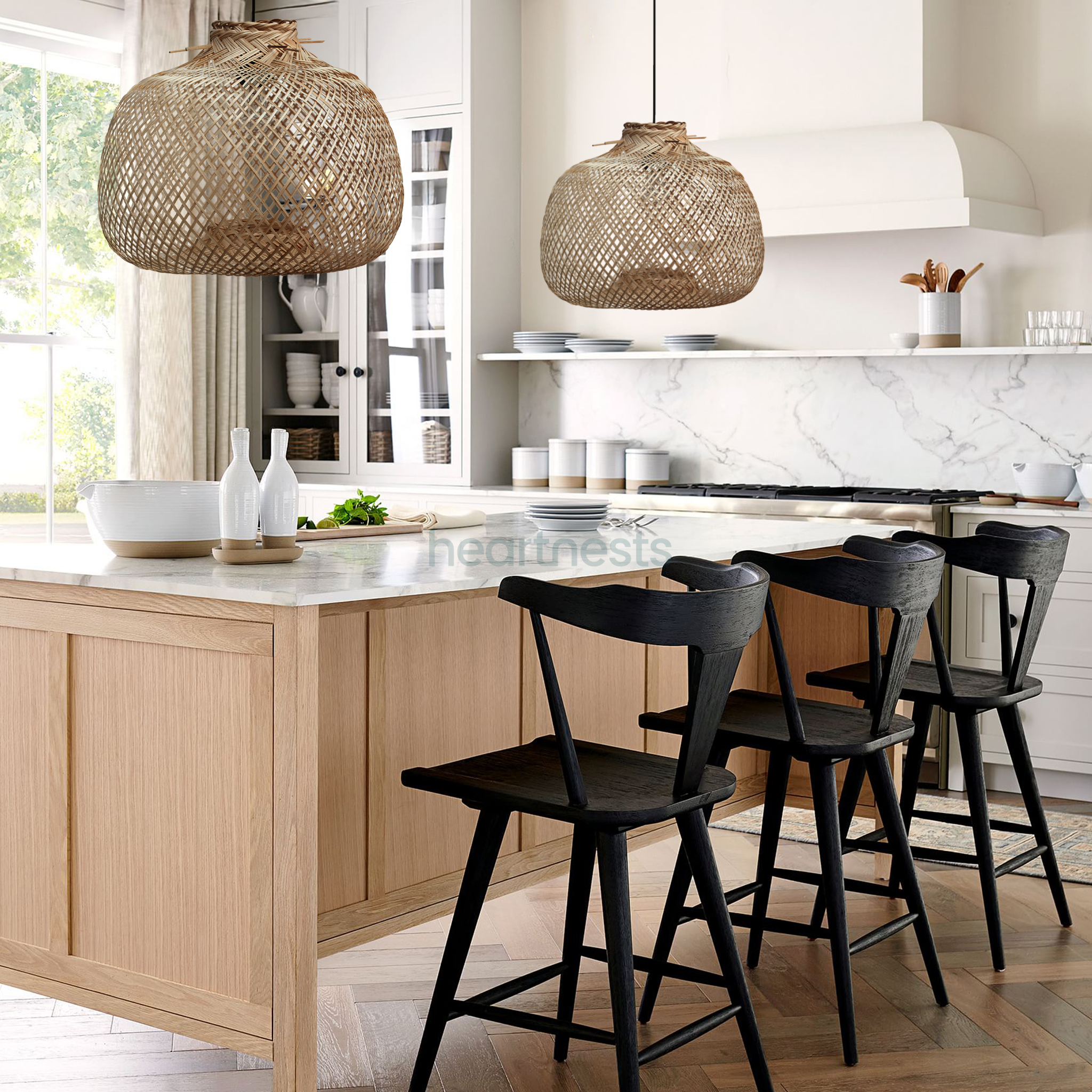 heartnests - Vendita all'ingrosso Lampadario/lampada a sospensione - Lampada a sospensione in bambù Bali per arredamento boho, rustico e costiero11