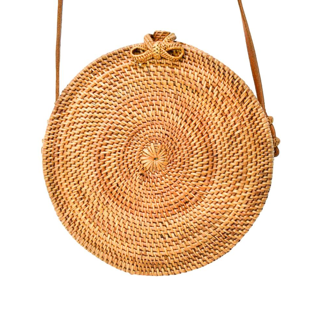 POPPY + SAGE - Wholesale Crossbody Bag - Women's - Bowtie Camilla Round Rattan Bag0