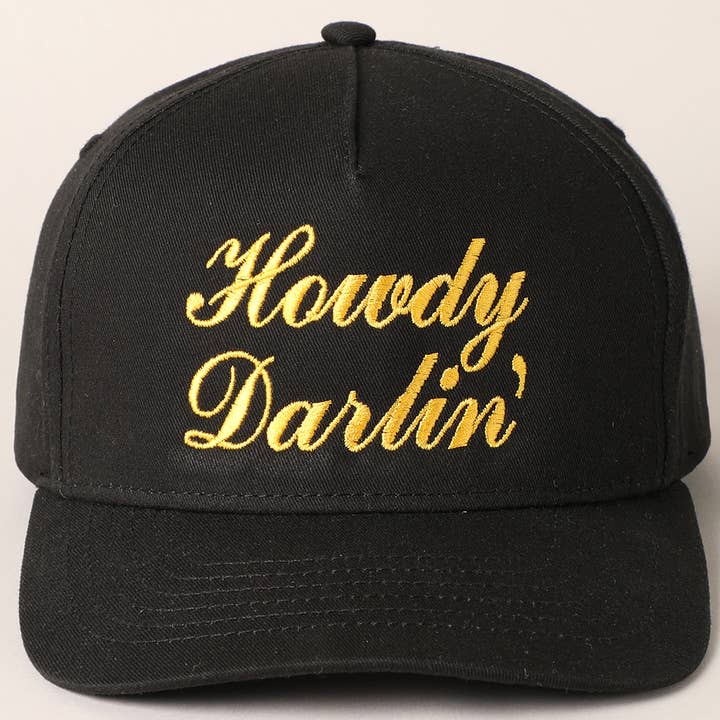 Fashion City - Wholesale Baseball Cap - Women's - Howdy Darlin Text Designed Embroidery Baseball Cap