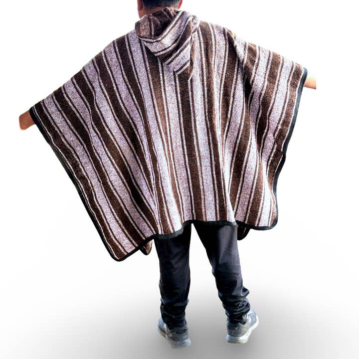 Sanyork Fair Trade - Wholesale Poncho - Unisex - Authentic Striped Baja Poncho One Size Adult Unisex Hooded 5