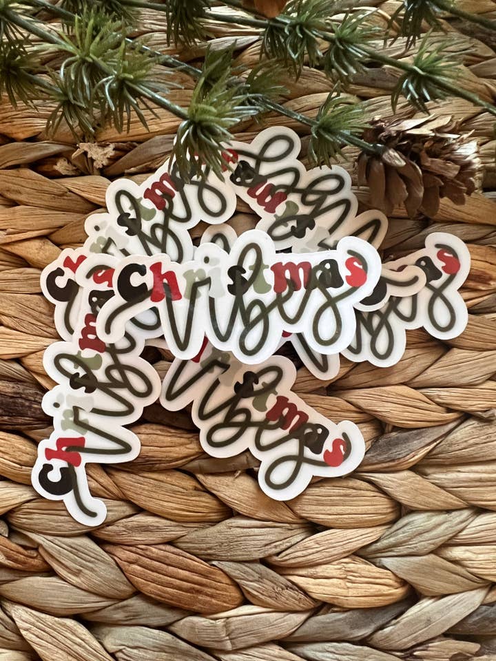 Christmas Vibes- Sticker for wholesale by Making With Grace