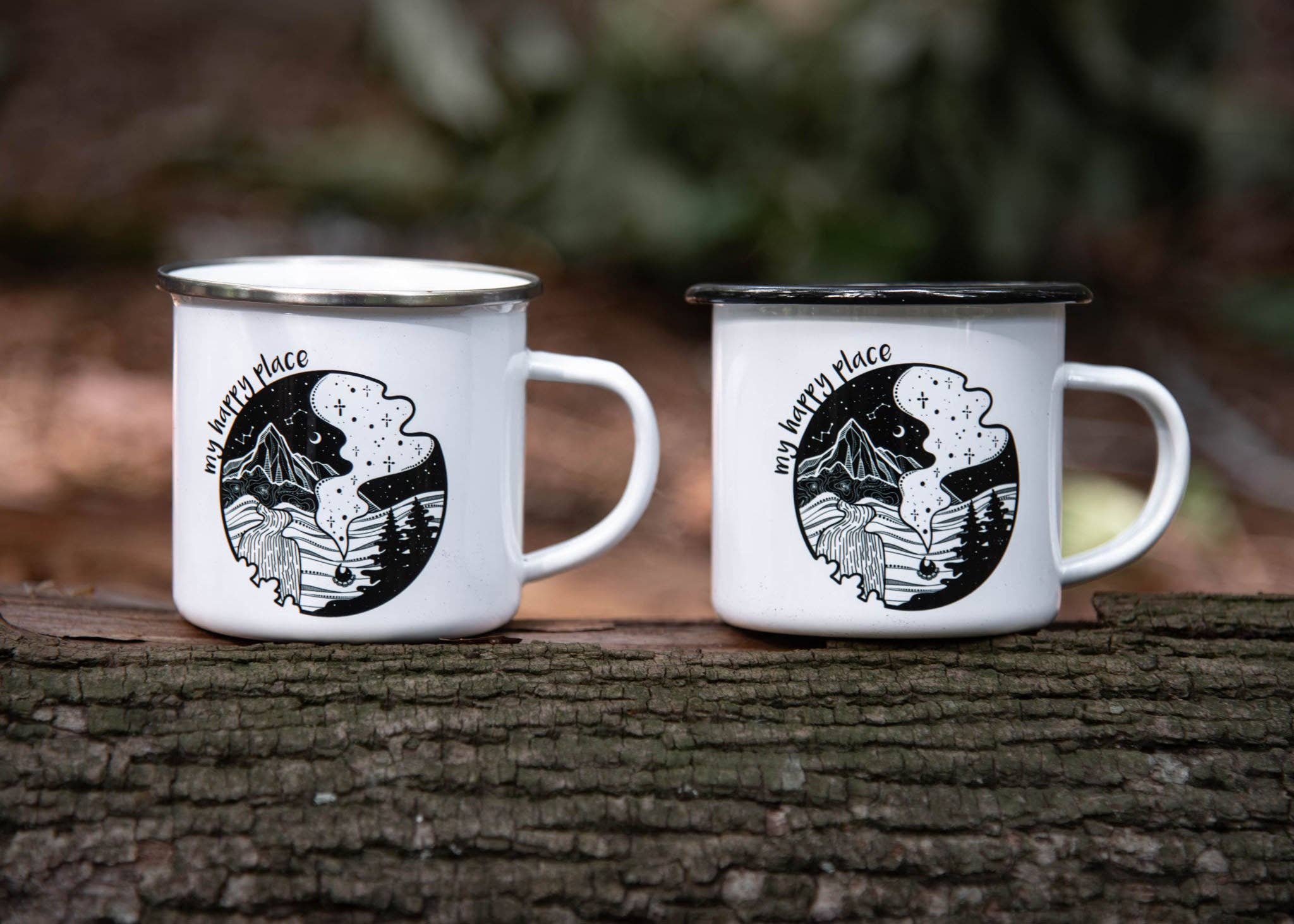 Mountain Mornings - Wholesale Coffee Mug - My Happy Place, Camping Mug1