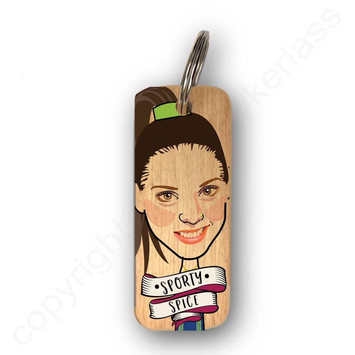 Sporty Spice Character houten sleutelhanger - RWKR1 voor wholesale door Wotmalike