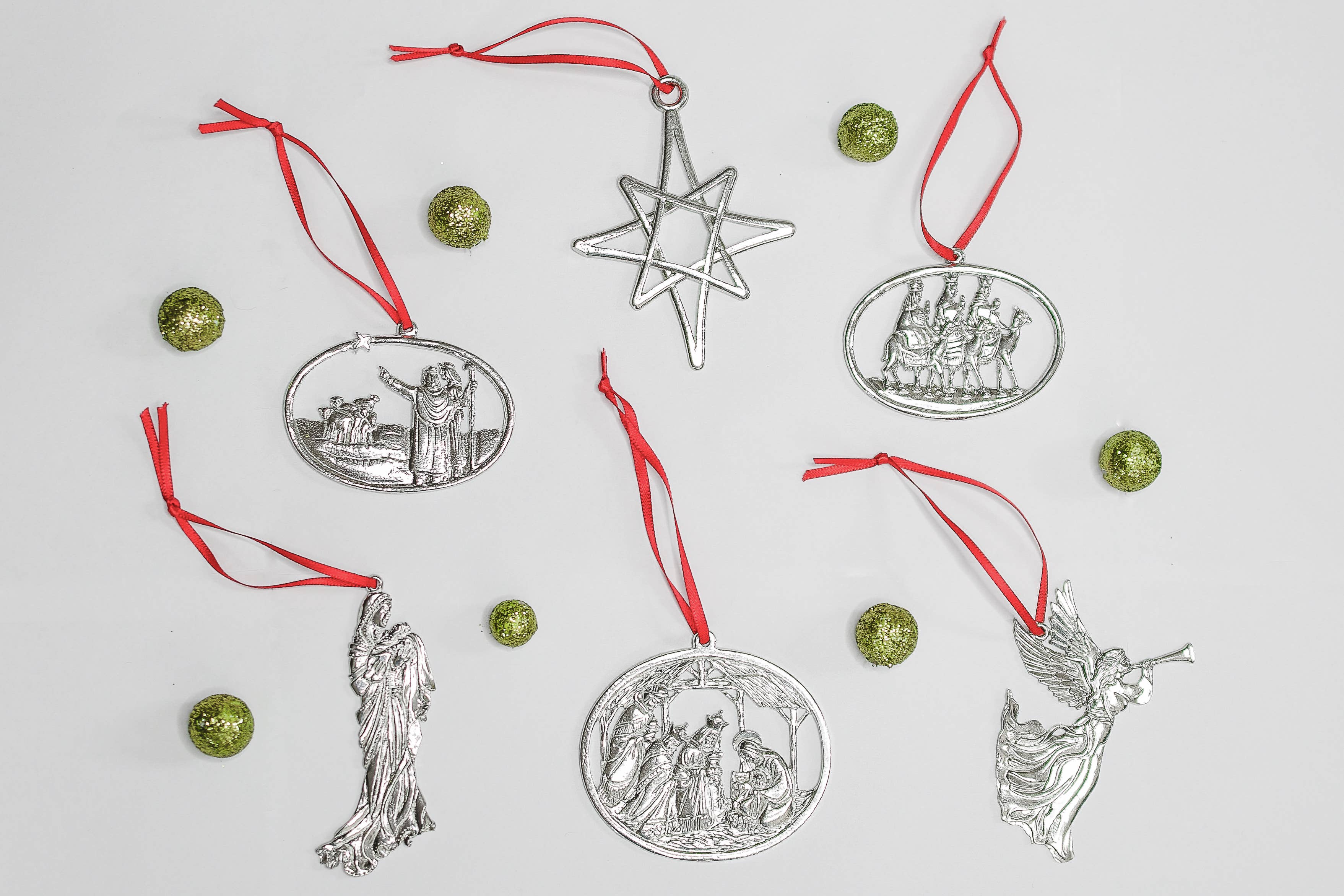 House of Morgan Pewter - Wholesale Ornament Set - Nativity Bible Story Christmas Ornaments - Christian Gifts2