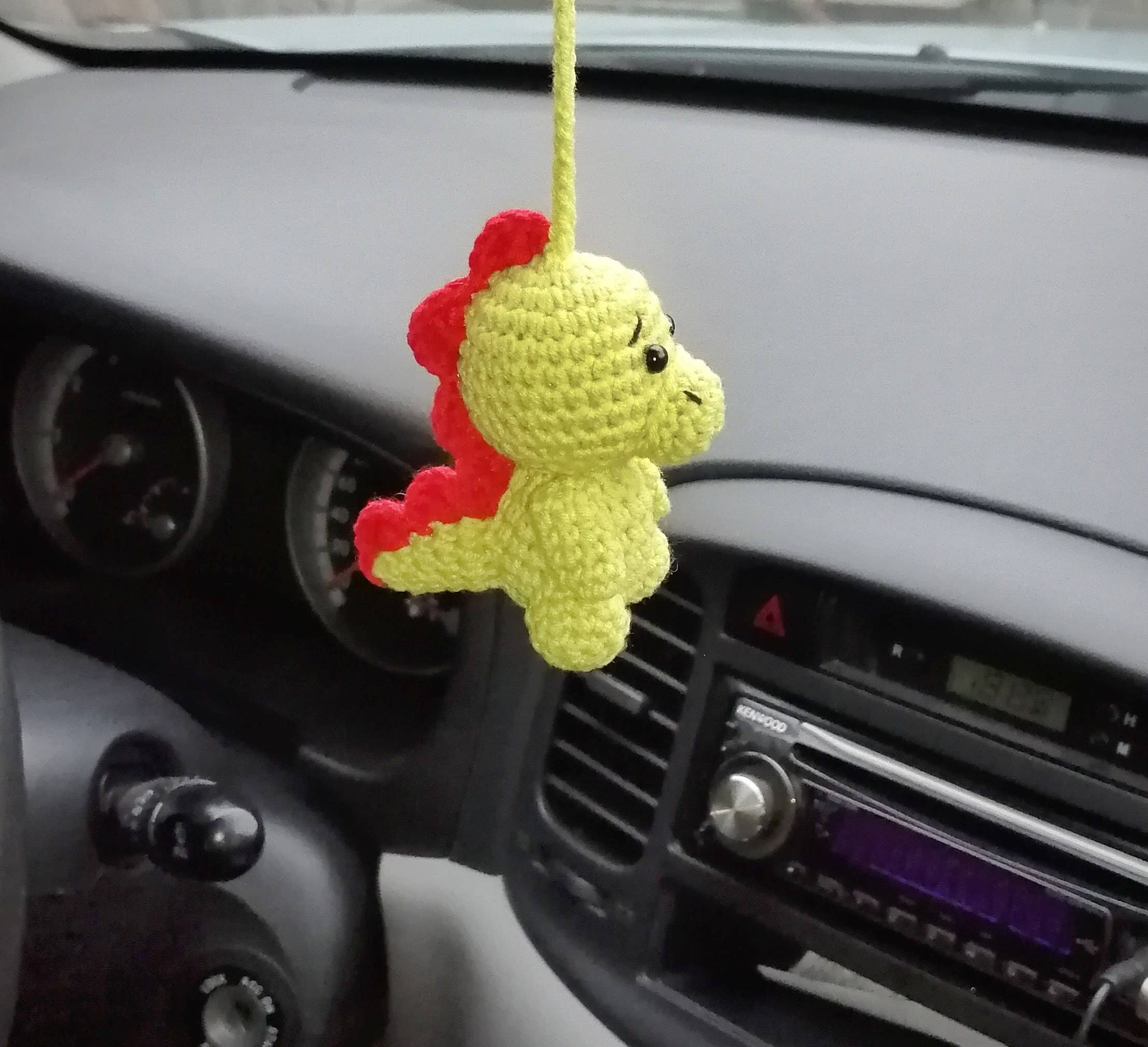 TOMOPOD LLC - Wholesale Car Decorative Charm - Unisex - Crochet Dinosaur Car Hanging, Kawaii Dino Car Accessory0