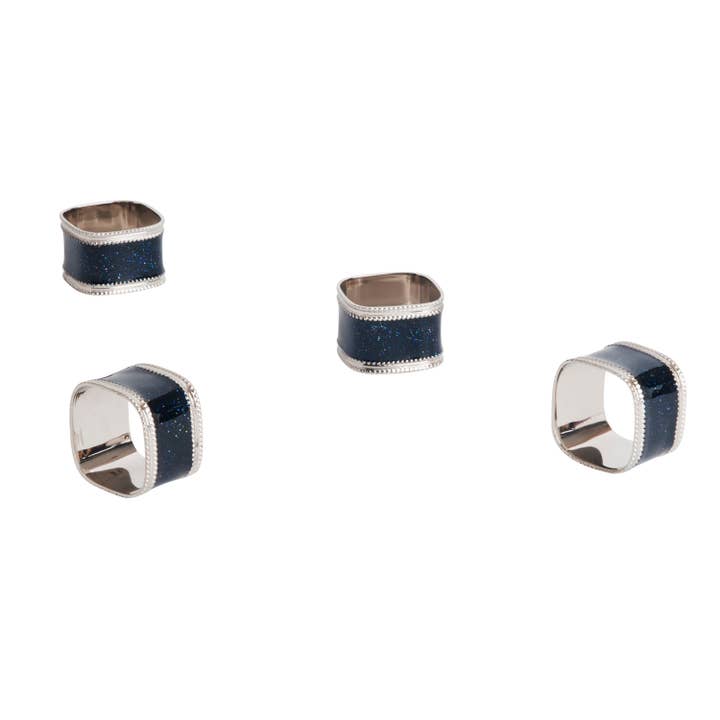 Sparkling Square Design Napkin Ring for wholesale by Saro Lifestyle