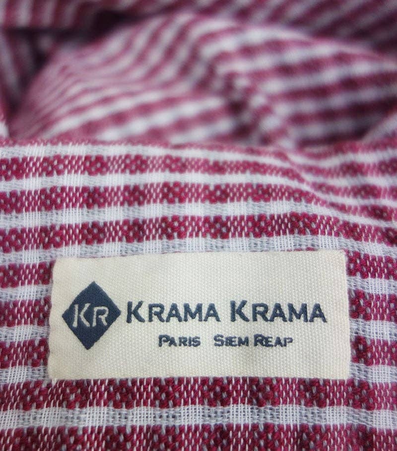 Krama Krama – wholesale Halsduk - Dam – Krama Phnom Penh bomullssjal i rosa och ljusgrått1