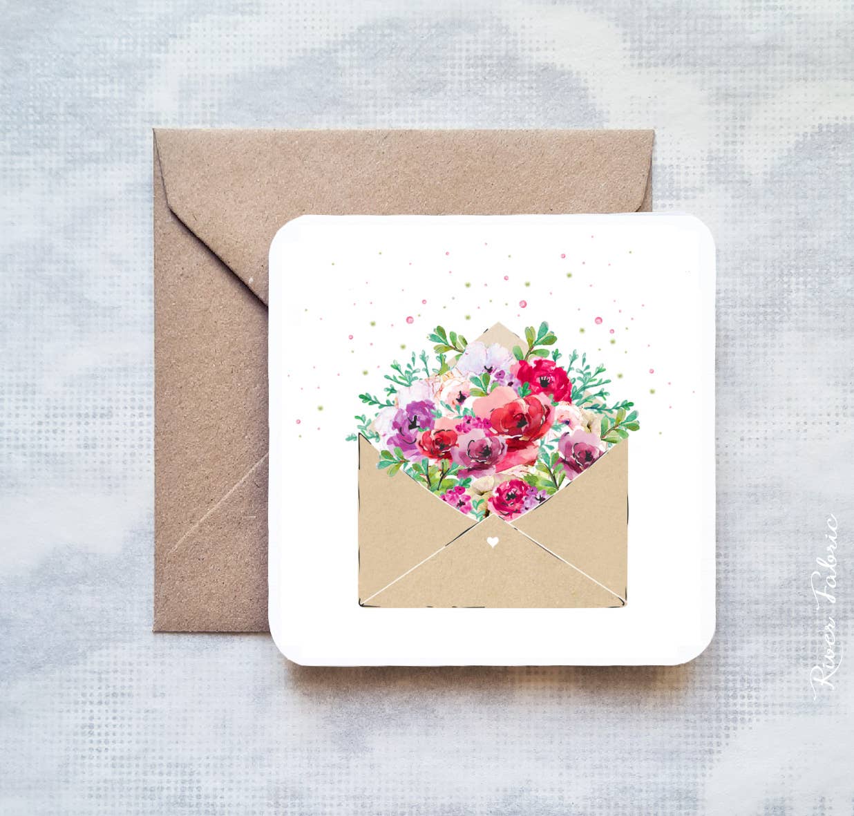 River Fabric – wholesale Kontorsmateriel/Notecard Set – FLORIST-set med 60 kort 10 x 10 cm utan kuvert - 5x12 modeller3